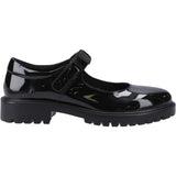 Hush Puppies Girls Astrid Bow Patent Snr Black