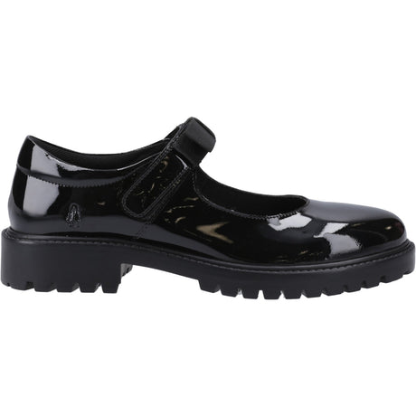 Hush Puppies Girls Astrid Bow Patent Snr Black