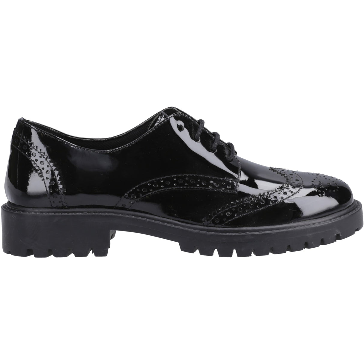 Hush Puppies Girls Athena Patent Snr Black