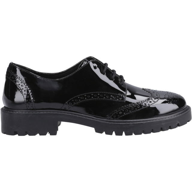 Hush Puppies Girls Athena Patent Snr Black