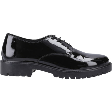 Hush Puppies Girls Aubrey Lace Up Patent Snr Black