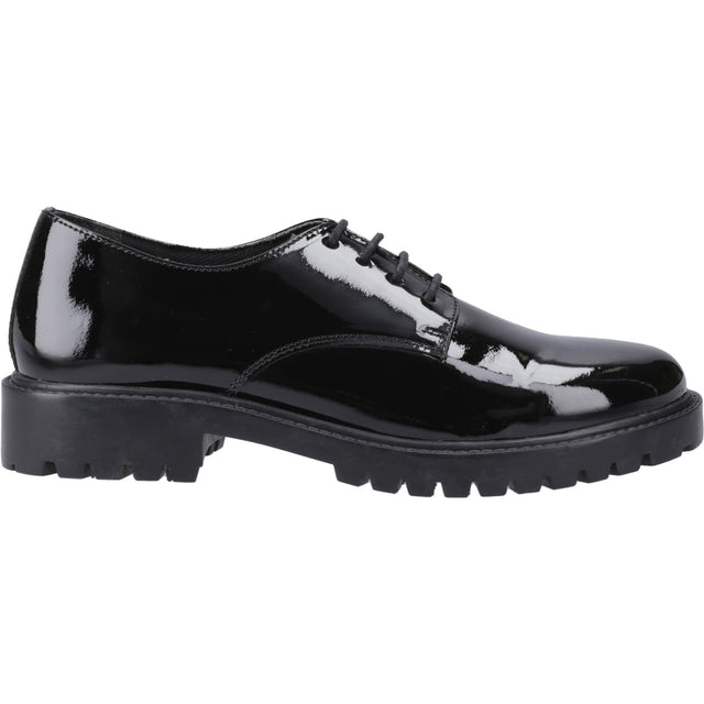 Hush Puppies Girls Aubrey Lace Up Patent Snr Black