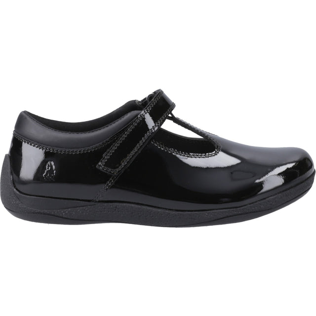 Hush Puppies Junior Girls Caitlin T-Bar Patent Jnr Black