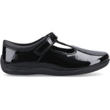 Hush Puppies Girls Caitlin T-Bar Patent Snr Black