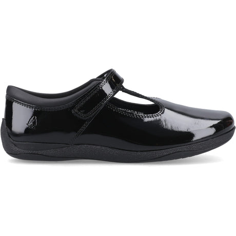 Hush Puppies Girls Caitlin T-Bar Patent Snr Black