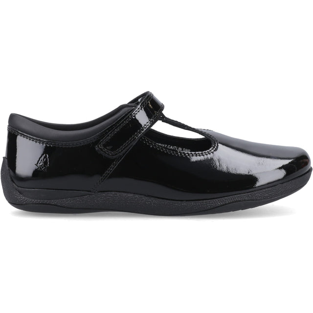 Hush Puppies Girls Caitlin T-Bar Patent Snr Black