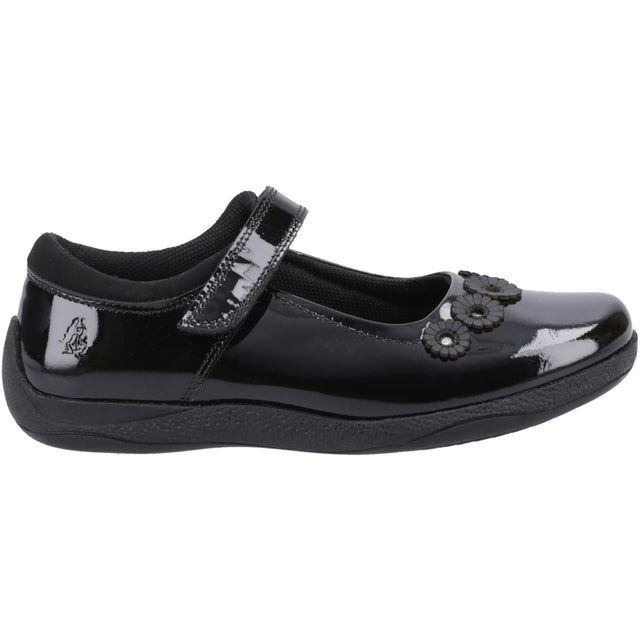 Hush Puppies Junior Girls Christina Patent Junior Shoe Black