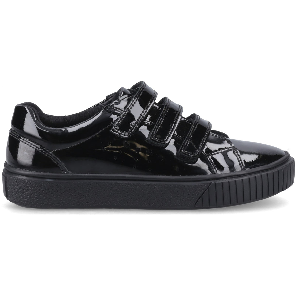 Hush Puppies Junior Girls ELSIE TOUCH FASTENING JN Black Patent