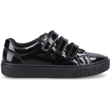 Hush Puppies Junior Girls ELSIE TOUCH FASTENING JN Black Patent
