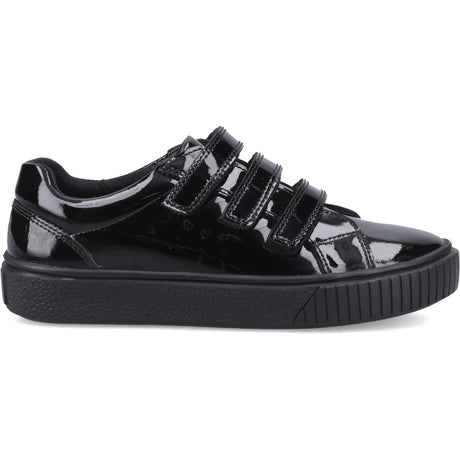 Hush Puppies Girls ELSIE TOUCH FASTENING SN Black Patent