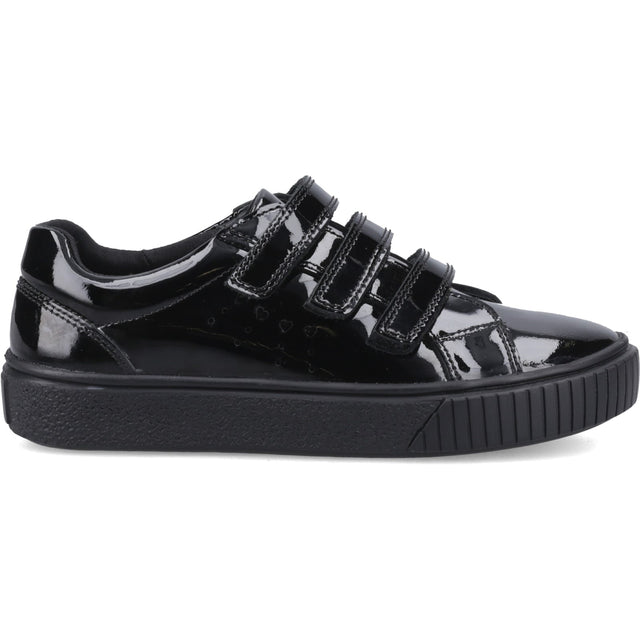 Hush Puppies Girls ELSIE TOUCH FASTENING SN Black Patent