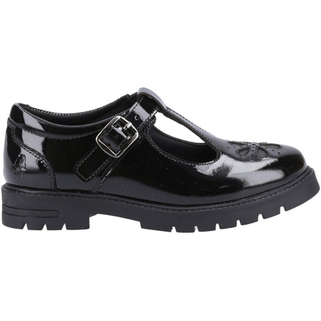 Hush Puppies Junior Girls Fiona Patent Junior Shoe Black