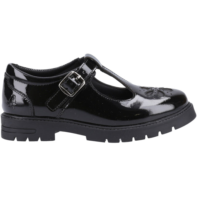 Hush Puppies Junior Girls Fiona Patent Junior Shoe Black