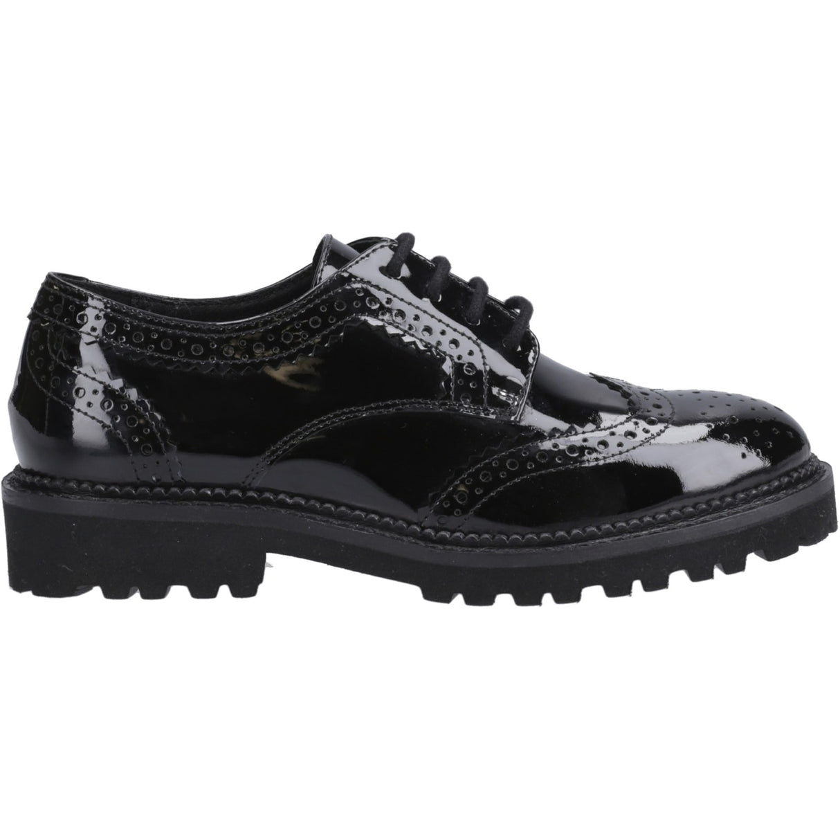 Hush Puppies Junior Girls Gabi Lace Up Patent Jnr Black
