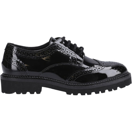 Hush Puppies Girls Gabi Lace Up Patent Snr Black