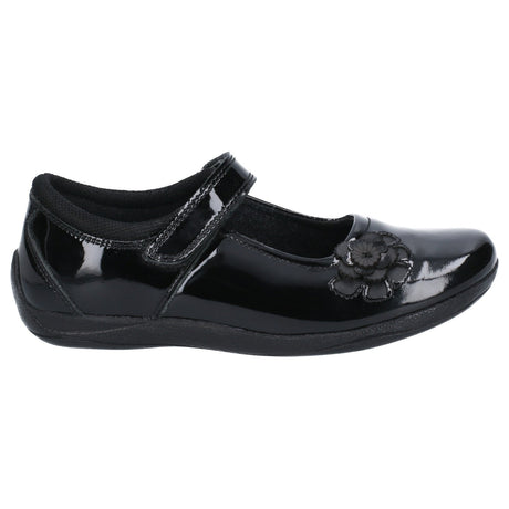 Hush Puppies Junior Girls Jessica Junior Patent School Shoe Patent Black