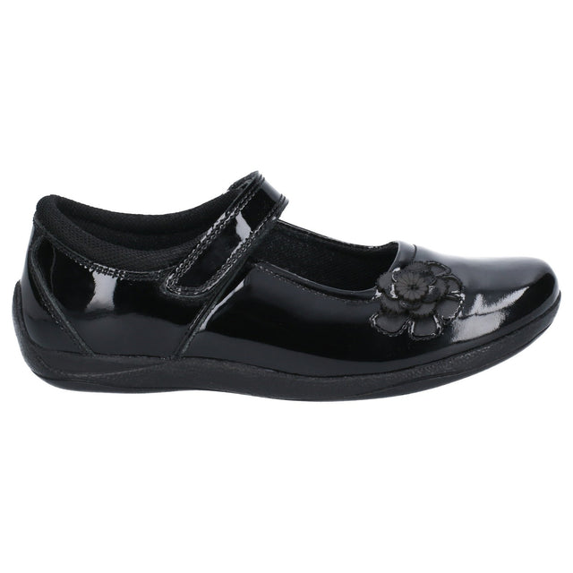 Hush Puppies Junior Girls Jessica Junior Patent School Shoe Patent Black