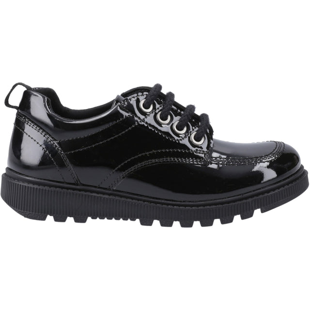 Hush Puppies Girls Keeley Lace Up Patent Snr Black