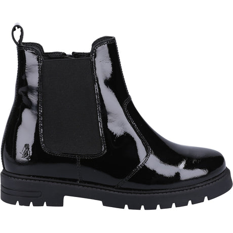 Hush Puppies Girls Laura Patent SNR Chelsea Black