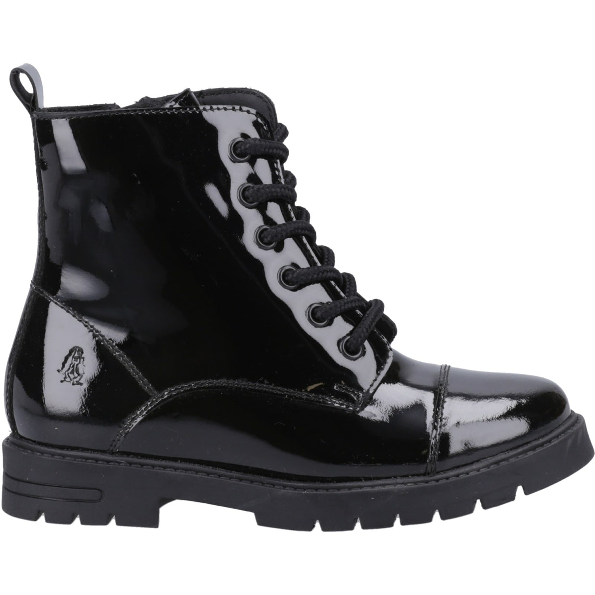 Hush Puppies Girls Lauren Patent Senior Shoe Black