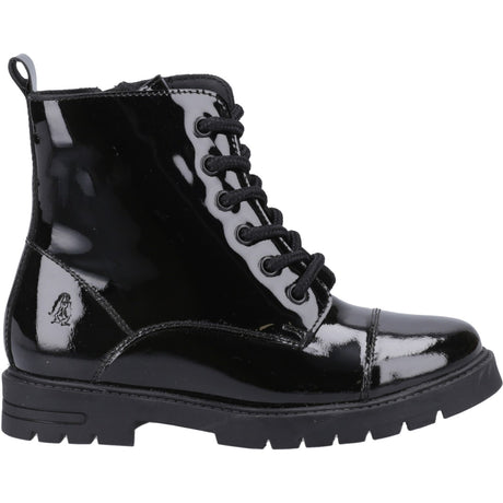 Hush Puppies Girls Lauren Patent Senior Shoe Black