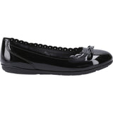 Hush Puppies Junior Girls Lillie Ballerina Patent Black