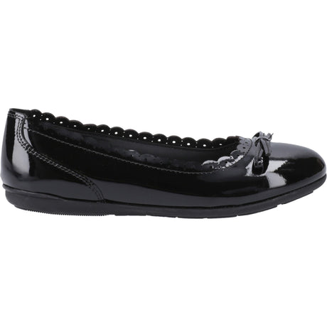 Hush Puppies Junior Girls Lillie Ballerina Patent Black