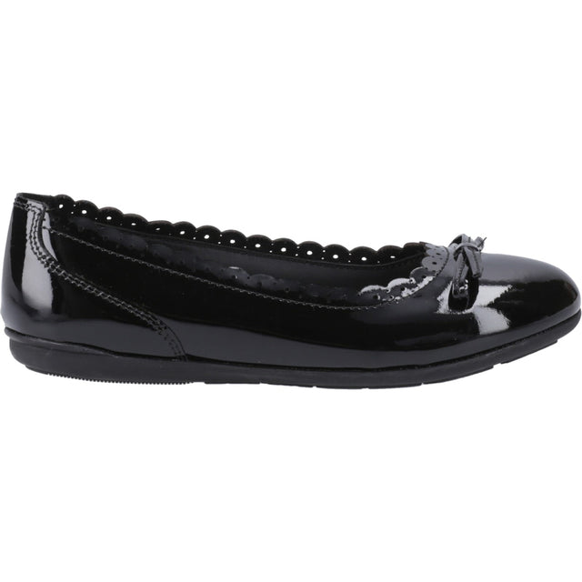 Hush Puppies Junior Girls Lillie Ballerina Patent Black