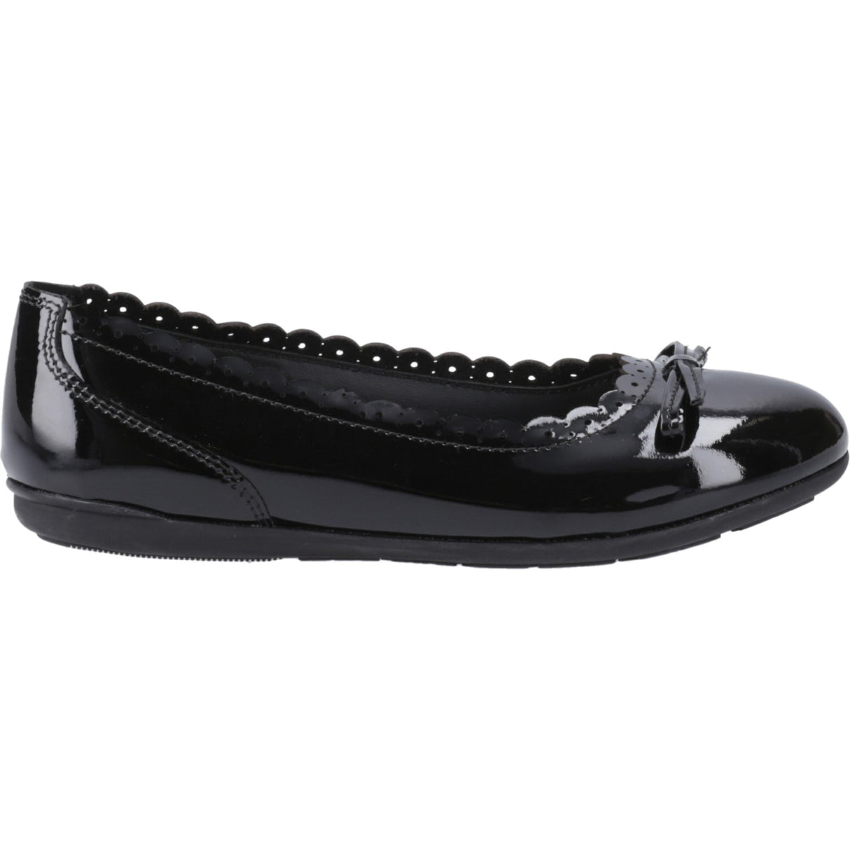 Hush Puppies Girls Lillie Ballerina Patent Black