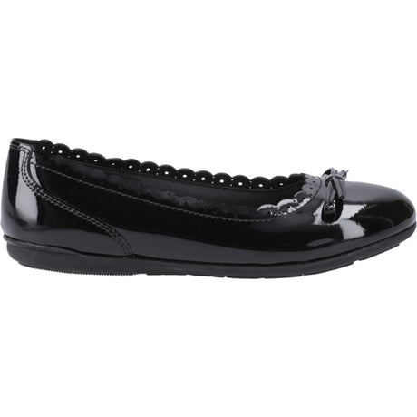 Hush Puppies Girls Lillie Ballerina Patent Black