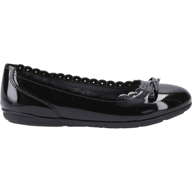 Hush Puppies Girls Lillie Ballerina Patent Black