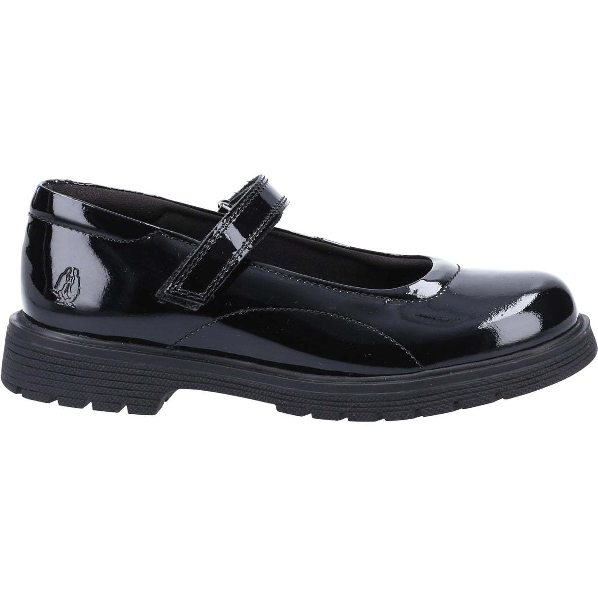 Hush Puppies Girls Tally Senior Patent School Shoe Patent Black