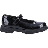 Hush Puppies Girls Tally Senior Patent School Shoe Patent Black