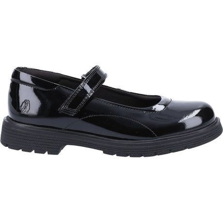 Hush Puppies Girls Tally Senior Patent School Shoe Patent Black