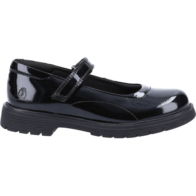 Hush Puppies Girls Tally Senior Patent School Shoe Patent Black