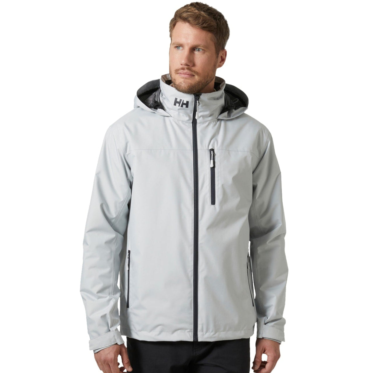 Helly Hansen Sport Mens Crew Hooded Midlayer Sailing Jacket 2.0 Grey Fog