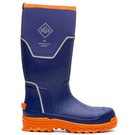 Muck Boots Mens Grit S5 Safety Wellington Blue/Orange