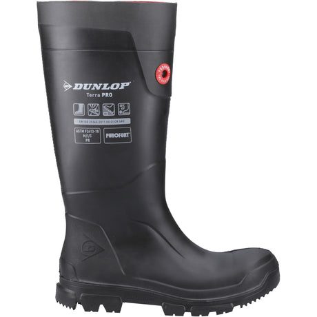 Dunlop Mens TerraPro Full Safety Wellington Black
