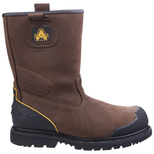 Amblers Safety Mens FS223 Goodyear Welted Waterproof Pull on Industrial Safety Boot Brown