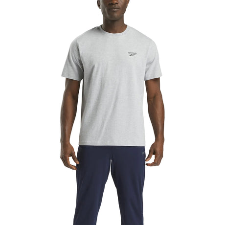 Reebok Mens CODY SMALL LOGO CREW NECK SS TEE LIGHT GREY MARL