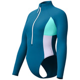 Speedo Womens Colourblock Long Sleeve Zip Swimsuit - Side View