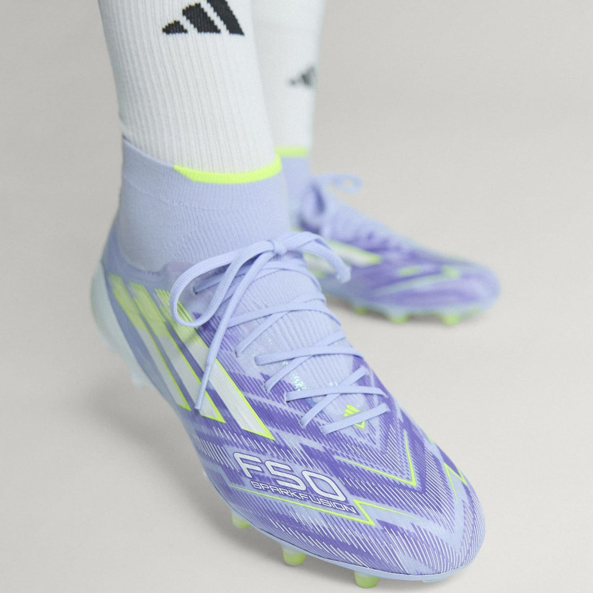 adidas F50 Sparkfusion Elite Womens Firm Ground Football Boots Model Outer Top View 