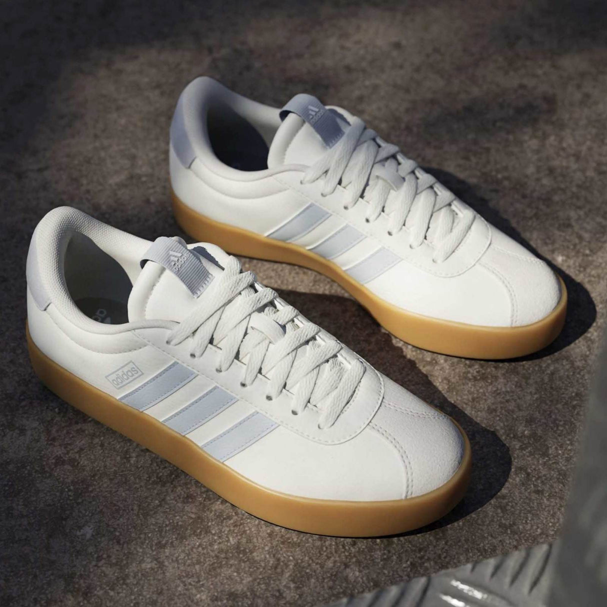 adidas VL Court 3.0 Womens Cushioned Regular-Fit Trainers Pair Top Full View Lifestyle Shot