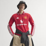 adidas MUFC 26 Auth Home LS Jersey Red