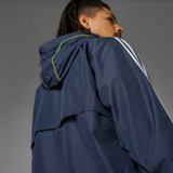 adidas Real Madrid Adults Full-Zip Windbreaker Jacket Model Side Back View Grey Background