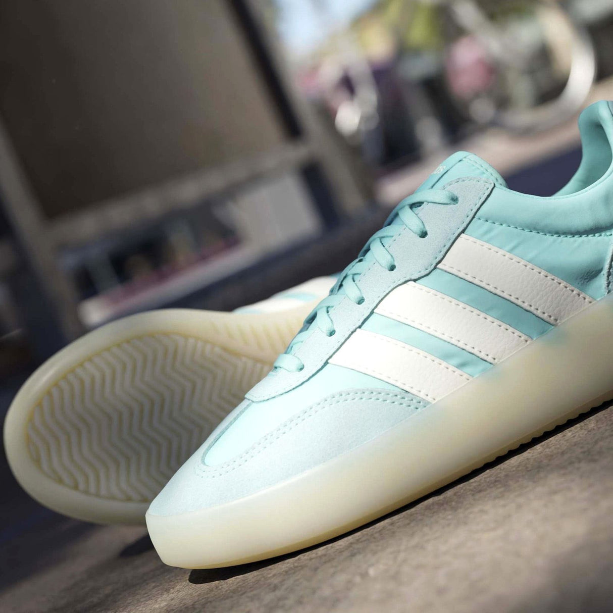 adidas Barreda Decode Womens  Regular-Fit T-Toe Sneakers Pair Outer and Sole View Lifestyle Shot