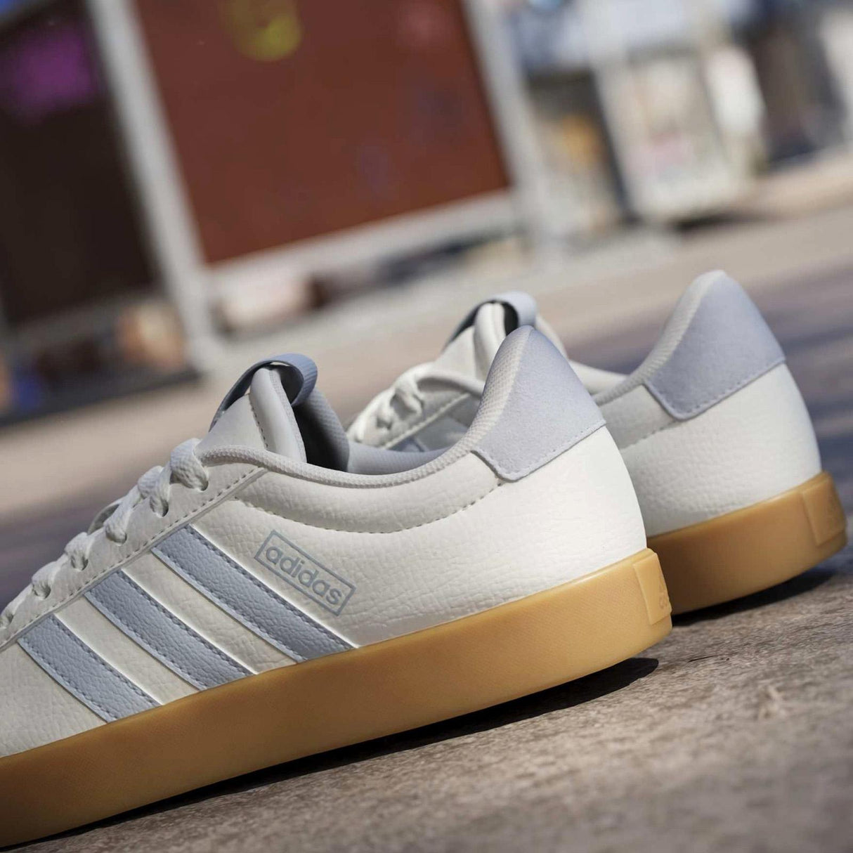 adidas VL Court 3.0 Womens Cushioned Regular-Fit Trainers Pair Back View Lifestyle Shot