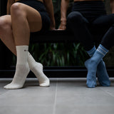 BAHE Studio Grippy Crew Socks 2Pk White