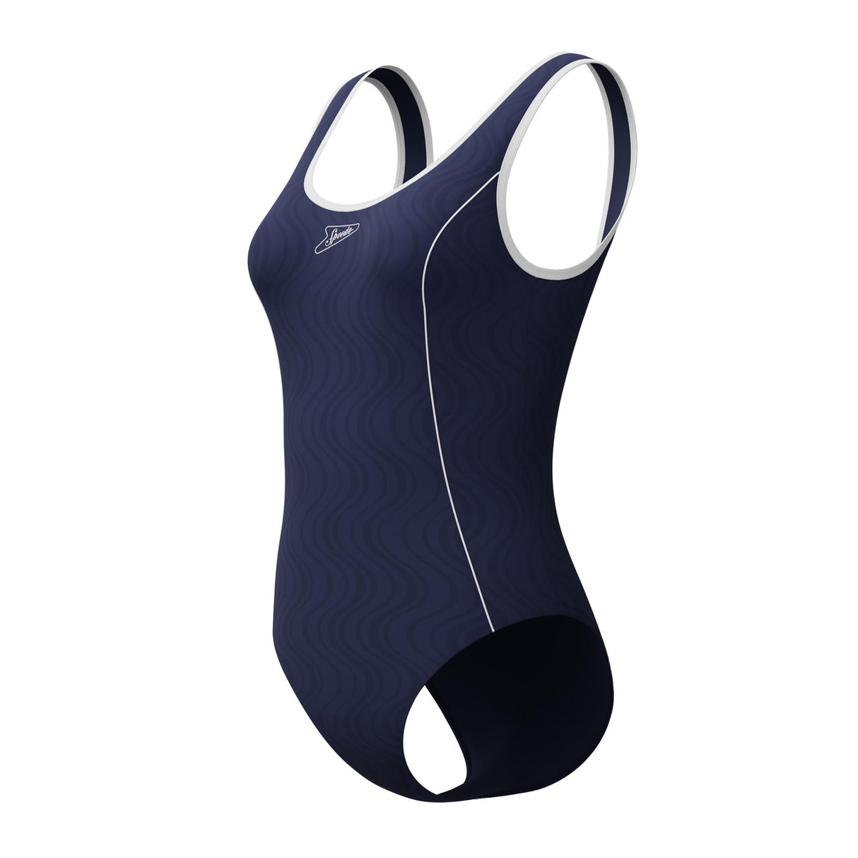 SPEEDO TEXTURE BOUND SCOOP ONE PIECE NVY