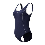 SPEEDO TEXTURE BOUND SCOOP ONE PIECE NVY